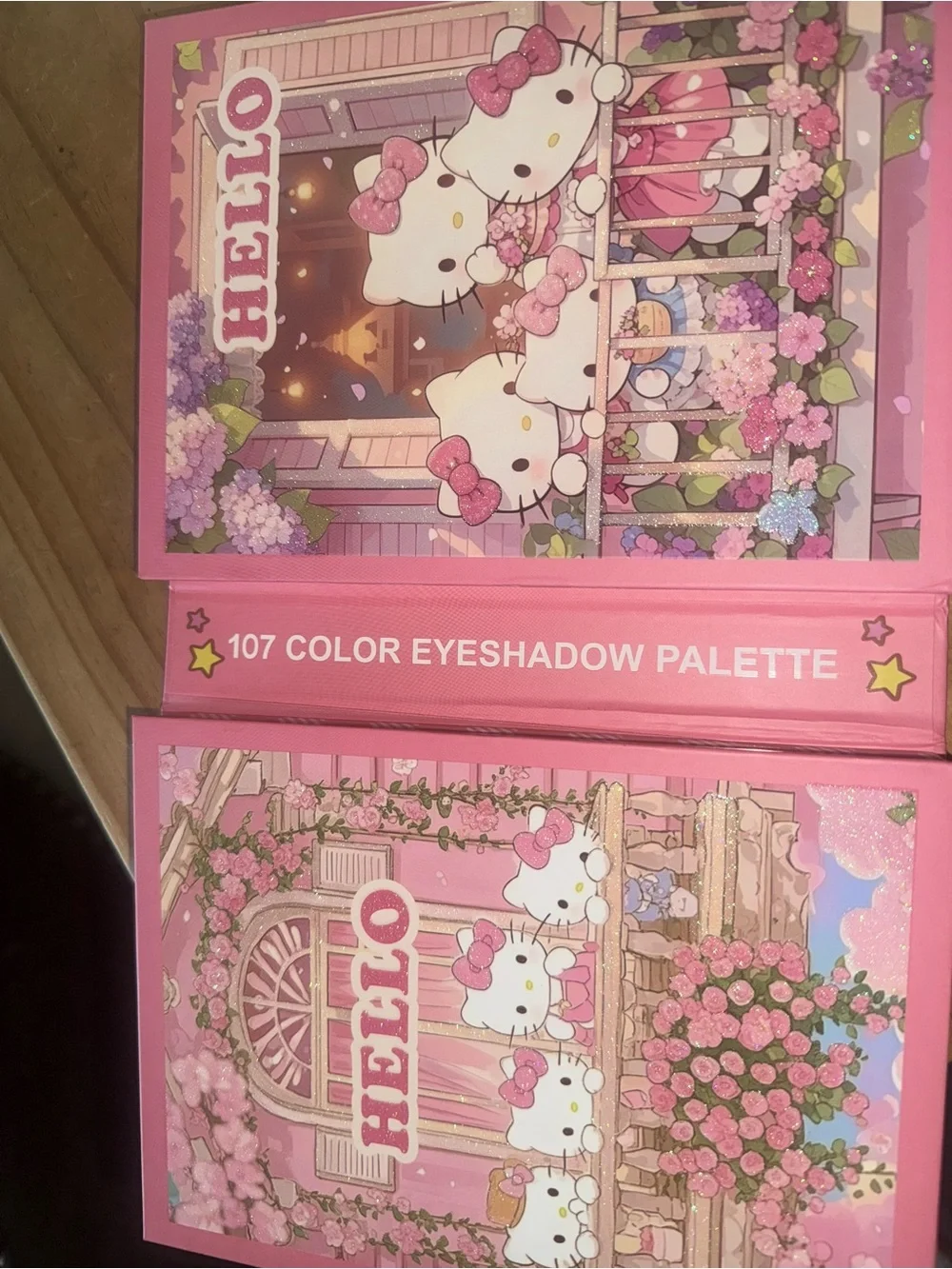 Hello Kitty ultimate bundle!!!  Huge eyeshadow/blush palette, bath set, umbrella